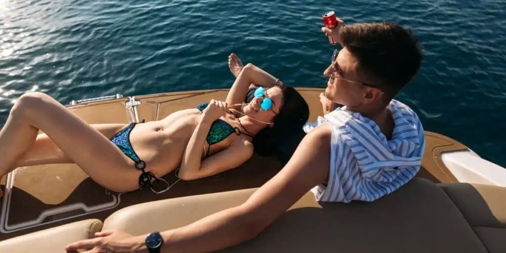 couple on a boat