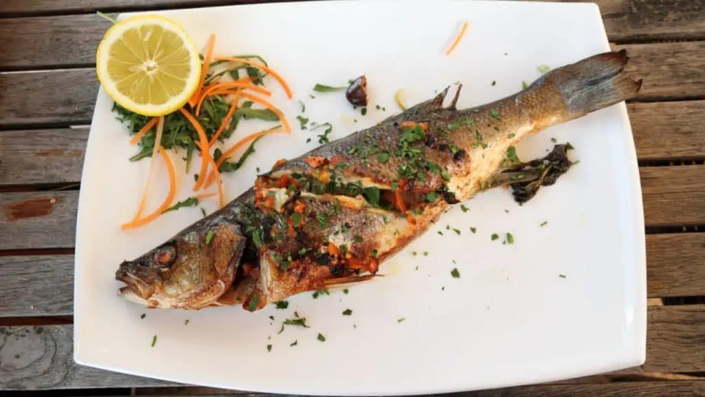 traditional maltese grilled sea bass