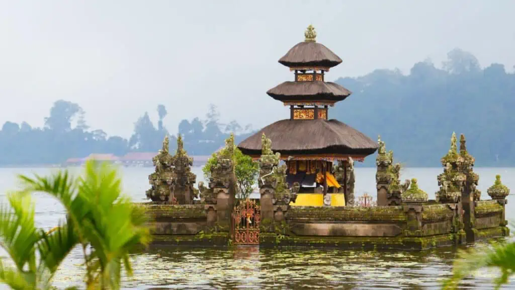 temple on a lake in Bali
